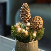 Product Artificial morel mushroom decorative stake for plant pots and table, 13cm, 2 pieces
