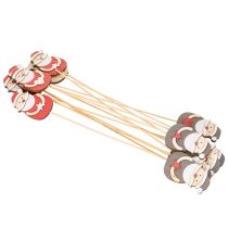 Product Wooden Santa Picks for Festive Arrangements and Potted Plants 31cm - Set of 12