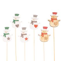 Product Wooden Snowman Picks for Christmas Flower Arrangements 31cm Set of 12