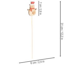 Product Wooden Snowman Picks for Christmas Flower Arrangements 31cm Set of 12