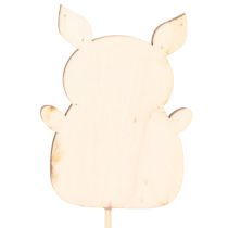 Product Wooden Pig Plant Sticks 31cm, Set of 16, Multicoloured Designs