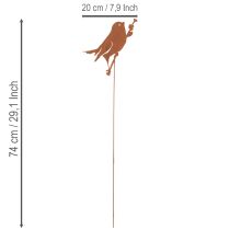 Product Metal Bird Garden Stake with Rustic Finish, 52cm