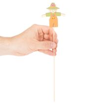 Product Wooden Scarecrow Picks 30cm Multicolored Set of 12 for Indoor Decoration