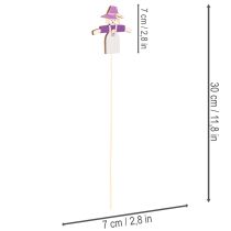 Product Wooden Scarecrow Picks 30cm Multicolored Set of 12 for Indoor Decoration
