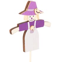 Product Wooden Scarecrow Picks 30cm Multicolored Set of 12 for Indoor Decoration