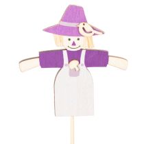 Product Wooden Scarecrow Picks 30cm Multicolored Set of 12 for Indoor Decoration