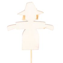 Product Wooden Scarecrow Picks 30cm Multicolored Set of 12 for Indoor Decoration