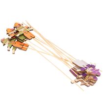 Product Wooden Scarecrow Picks 30cm Multicolored Set of 12 for Indoor Decoration