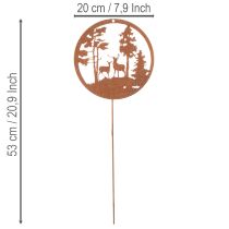 Product Set of 2 Rusted Metal Garden Stakes with Deer Silhouette – 53cm