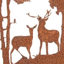 Product Set of 2 Rusted Metal Garden Stakes with Deer Silhouette – 53cm