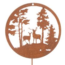 Product Set of 2 Rusted Metal Garden Stakes with Deer Silhouette – 53cm