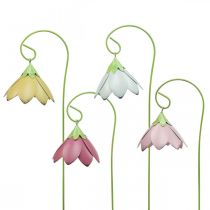 Garden Stakes Metal Decorative Flowers Colored Bed Stakes L34 4pcs