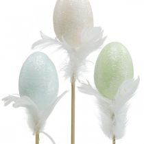 Product Artificial Easter eggs on a stick pastel egg Easter decoration H6cm 6pcs