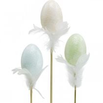 Product Artificial Easter eggs on a stick pastel egg Easter decoration H6cm 6pcs
