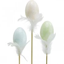 Product Artificial Easter eggs on a stick pastel egg Easter decoration H6cm 6pcs