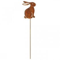 Product Garden decoration, rusty Easter bunny, flower stake, metal, 7×9cm, 6 pieces