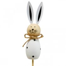 Product Flower Stick Rabbit Wooden Easter Bunny Black/White H34cm 4 pcs
