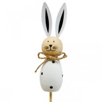 Product Flower plug rabbit wood Easter bunny black/white H34cm 4pcs