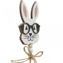 Product Flower plug bunny with glasses wood glitter 4×7.5cm 12pcs