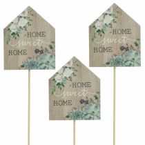 Product Flower plugs wood Home Sweet Home decoration 6.5x7.5cm 18pcs