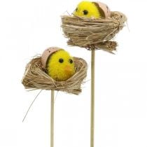 Decorative plug chicks in the nest Easter decoration for plugging Ø6cm 6 pieces
