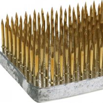 Stick Ikebana Kenzan Rectangular Silver Brass 60×45mm