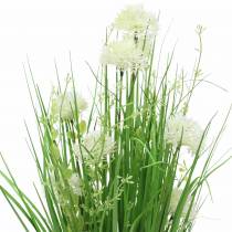 Product Deco standing bouquet bunch with meadow flowers green, white artificial 51cm