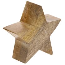Product Wooden Gold Star Ornament - Set of 3, 10cm Diameter