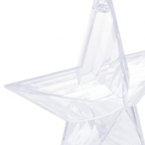 Star for hanging Transparent Plastic 12cm 3pcs