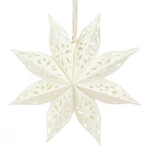 Product Star Snowflake Decoration Hanging Paper in White Ø20cm 6 pcs