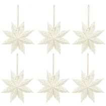 Product Star Snowflake Decorative Hangers White Paper Ø20cm Set of 6