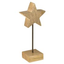 Product Wooden star natural wooden stars for standing H23cm 2 pcs