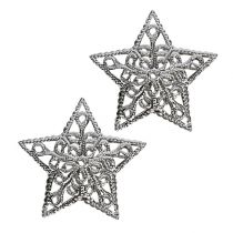 Metal star silver 6cm 20pcs