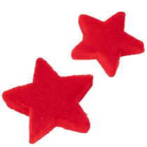 Product Red Flocked Decorative Stars 4-5cm Set of 40