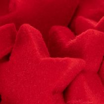 Product Red Flocked Decorative Stars 4-5cm Set of 40