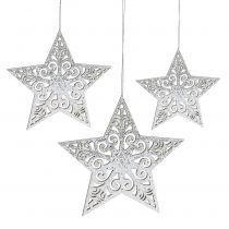 Product Star silver for hanging 8cm - 12cm 9pcs