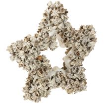 Product Star to hang up Christmas decoration white, glitter Ø15cm