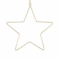 Decoration star for hanging golden metal Ø25cm 6pcs