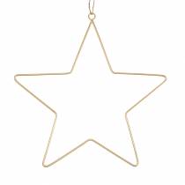 Product Decoration star for hanging golden metal Ø35cm 4pcs