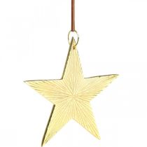 Product Gold star, Advent decoration, decoration pendant for Christmas 12 × 13cm 2pcs