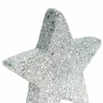 Product Scattered stars with glitter Ø6.5cm silver 36pcs