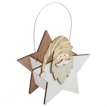 Star made of wood gnome gold white table decoration 15.5×6×16.5cm