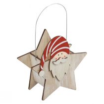Star made of wood gnome red white table decoration 15.5×6×16.5cm