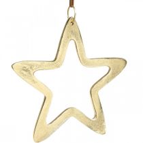 Product Christmas pendant, star decoration for Advent, decoration star golden 14 × 14cm