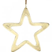 Product Christmas pendant, star decoration for Advent, decoration star golden 14 × 14cm