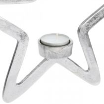 Product Decorative star tealight holder metal for hanging silver 24cm