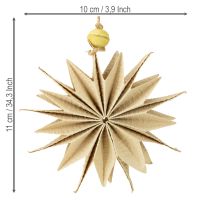 Product Paper stars, natural colors, Ø10cm, 6 pieces