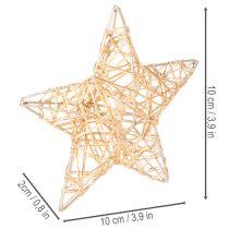 Product Set of Decorative Wire Stars in Gold – 12 Pieces, Two Sizes (10cm and 7cm)