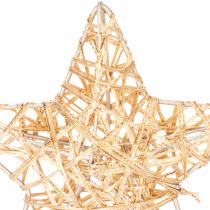 Product Set of Decorative Wire Stars in Gold – 12 Pieces, Two Sizes (10cm and 7cm)
