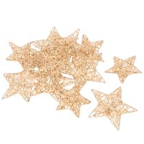 Product Set of Decorative Wire Stars in Gold – 12 Pieces, Two Sizes (10cm and 7cm)